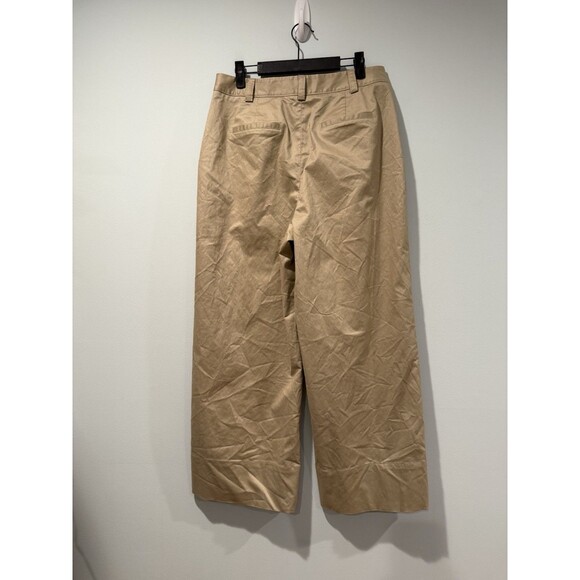 NEW Nordstrom Pants Womens 12 Khaki Wide Leg Relaxed Fit Chinos Casual Career - Picture 2 of 7